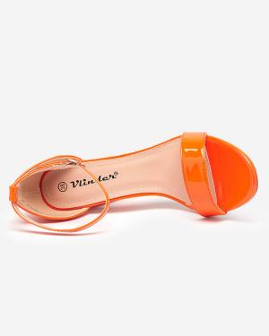 Oranžové dámske sandále na vyššom stĺpiku Rosdo - Obuv #3 small
