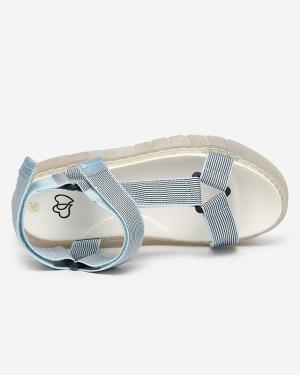 Modré dámske sandále na suchý zips Cinore - Obuv #3 small