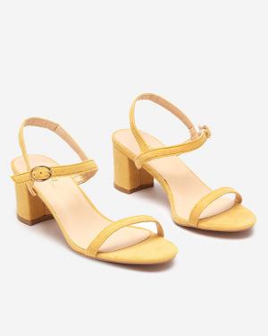 Dámske sandále na stĺpiku v žltej Usopi - Obuv