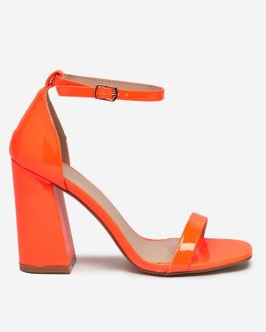 Neónovo oranžové dámske sandále na stĺpik od Whopso - Obuv #3 small