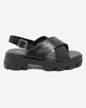 Čierne dámske sandále na hrubej podrážke Denidas - Topánky #1 small