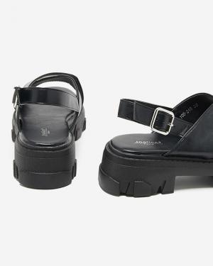 Čierne dámske sandále na hrubej podrážke Denidas - Topánky #2 small