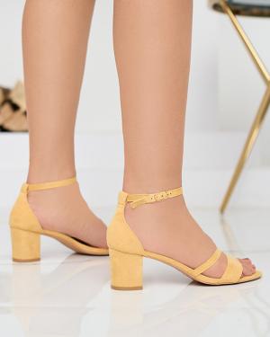 Žlté dámske sandále na stĺpiku Eqro- Obuv #1 small