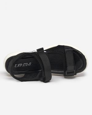 Dámske čierne látkové sandále s holografickou vložkou Lofal-Footwear #3 small