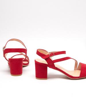 Dámske sandále na stĺpiku v červenej farbe Klodu - Topánky #2 small