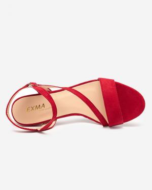 Dámske sandále na stĺpiku v červenej farbe Klodu - Topánky #3 small