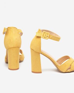 Žlté dámske sandále na stĺpiku Lexyr - Obuv #2 small