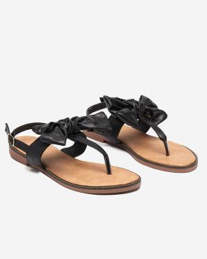 Čierne dámske sandále s mašľou Guzann- Topánky #3 small