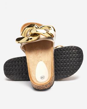 Béžové dámske papuče so zdobením Sofig-Footwear #3 small
