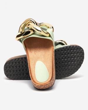 Dámske zelené papuče so zdobením u Fixci- Footwear #2 small