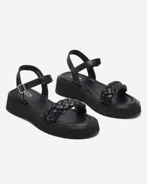 Dámske sandále na hrubšej podrážke čiernej farby Usinos- Obuv