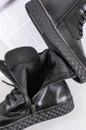 Čierne členkové šnurovacie topánky 2-25245 #2 small