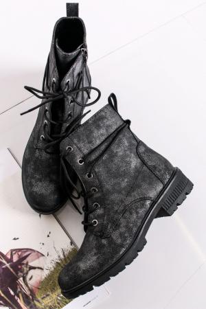 Čierne členkové šnurovacie topánky 1-25280 #1 small