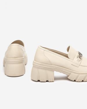 Béžové dámske topánky na masívnej podrážke Terima - Obuv #2 small