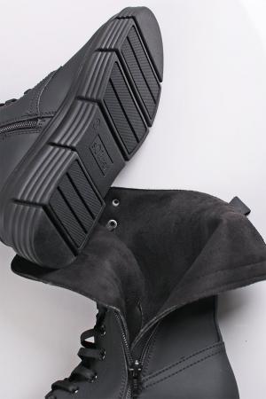 Čierne stredne vysoké šnurovacie topánky 5-25211 #2 small