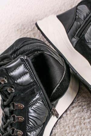 Čierne kožené šnurovacie topánky na platforme 160293 #2 small