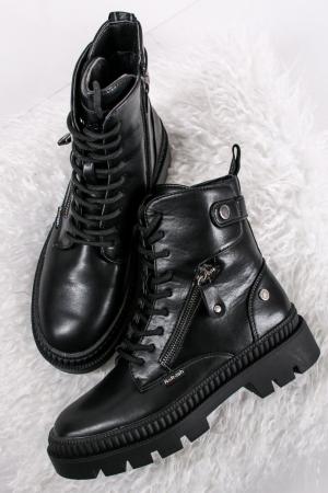 Čierne členkové šnurovacie topánky 170303 #1 small