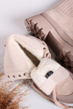 Svetlobéžové členkové šnurovacie topánky Zarja #2 small