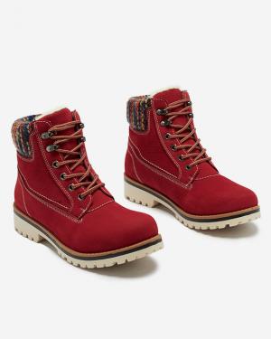 Dámske zateplené topánky typu trapper v červenej farbe Ebrac- Obuv #1 small