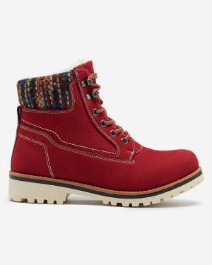 Dámske zateplené topánky typu trapper v červenej farbe Ebrac- Obuv #3 small