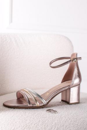 Ružovozlaté sandále na hrubom podpätku 2-28300 #2 small