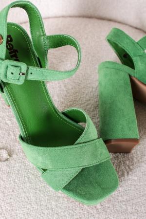 Zelené sandále na hrubom podpätku 170787 #1 small