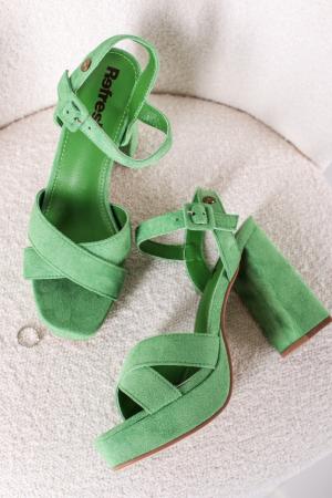 Zelené sandále na hrubom podpätku 170787 #2 small