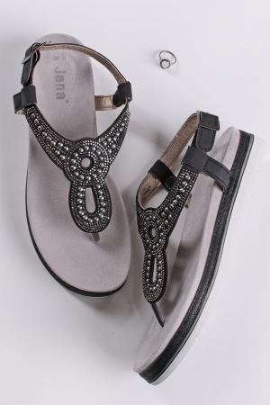 Čierne nízke sandále 8-28704