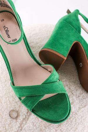 Zelené sandále na hrubom podpätku 5-28318 #2 small