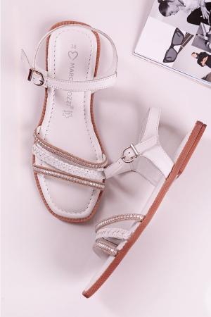 Biele kožené nízke sandále 2-28118 #1 small