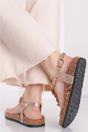 Ružovozlaté sandále s ozdobnými kamienkami Torry #1 small