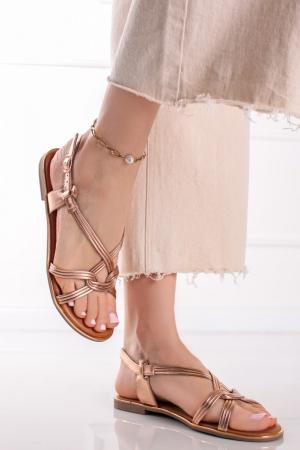 Ružovozlaté nízke sandále Effie