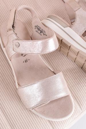 Zlato-béžové kožené sandále na platforme 9-28751 #2 small