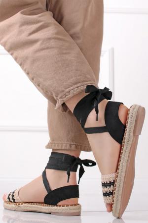 Béžovo-čierne šnurovacie sandále Selmy #1 small
