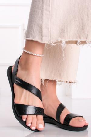 Čierne nízke gumené sandále Vibe
